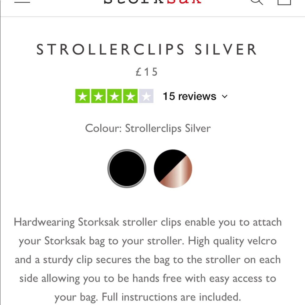 Storksak Stroller Clips • Silver ✨ - Picture 6 of 6